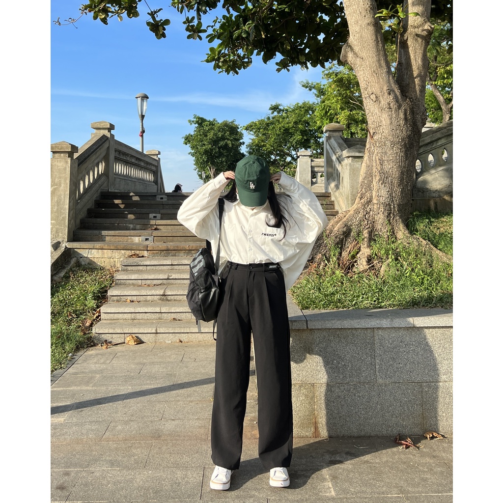 [Nhập RS0822 giảm 30k cho đơn 99k]ÁO SƠ MI TWENTI TAY DÀI FORM RỘNG FREESIZE