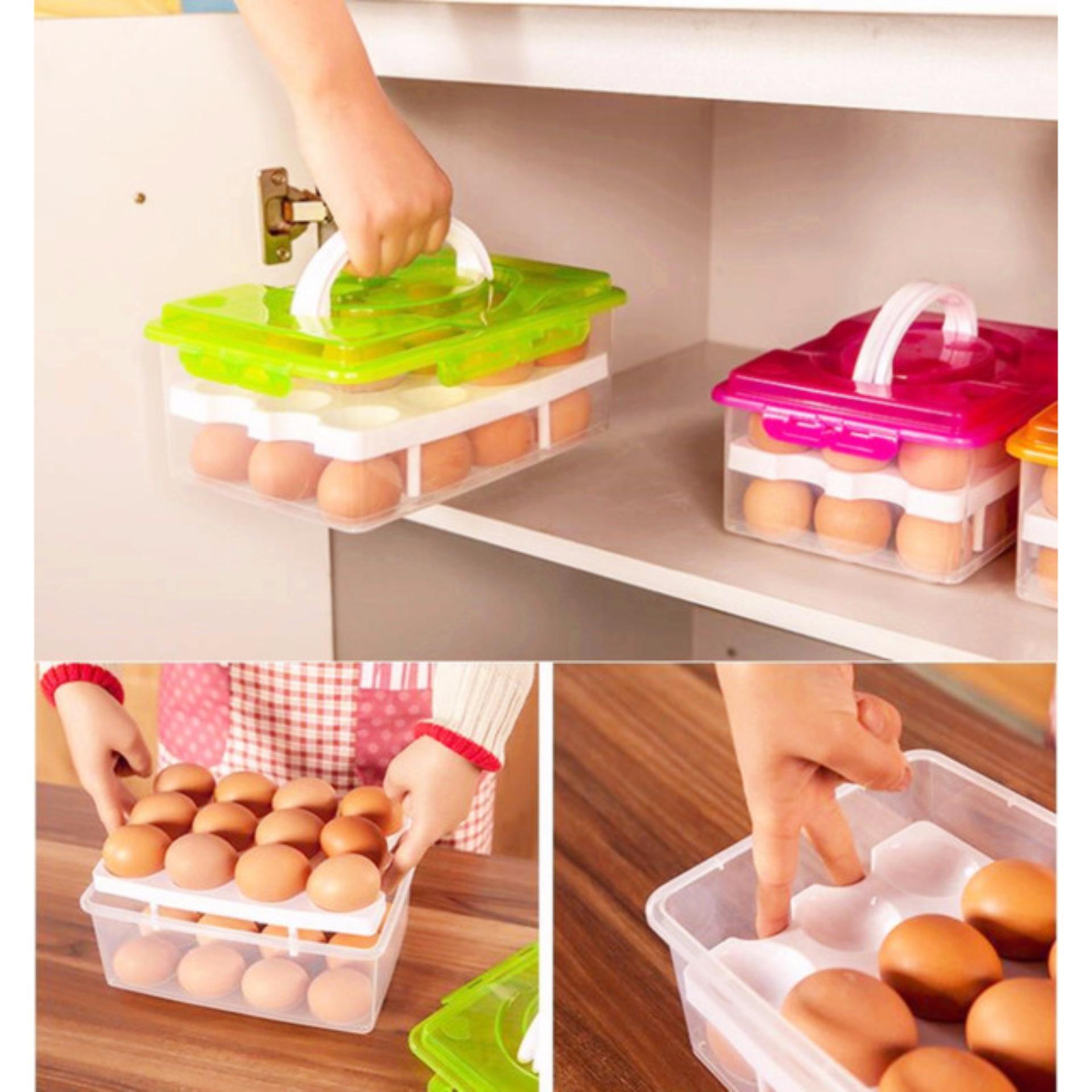 2-tier egg box 24 eggs - Egg tray with lid