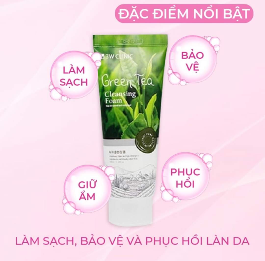 Sữa rữa mặt trà xanh 3W hàn quốc