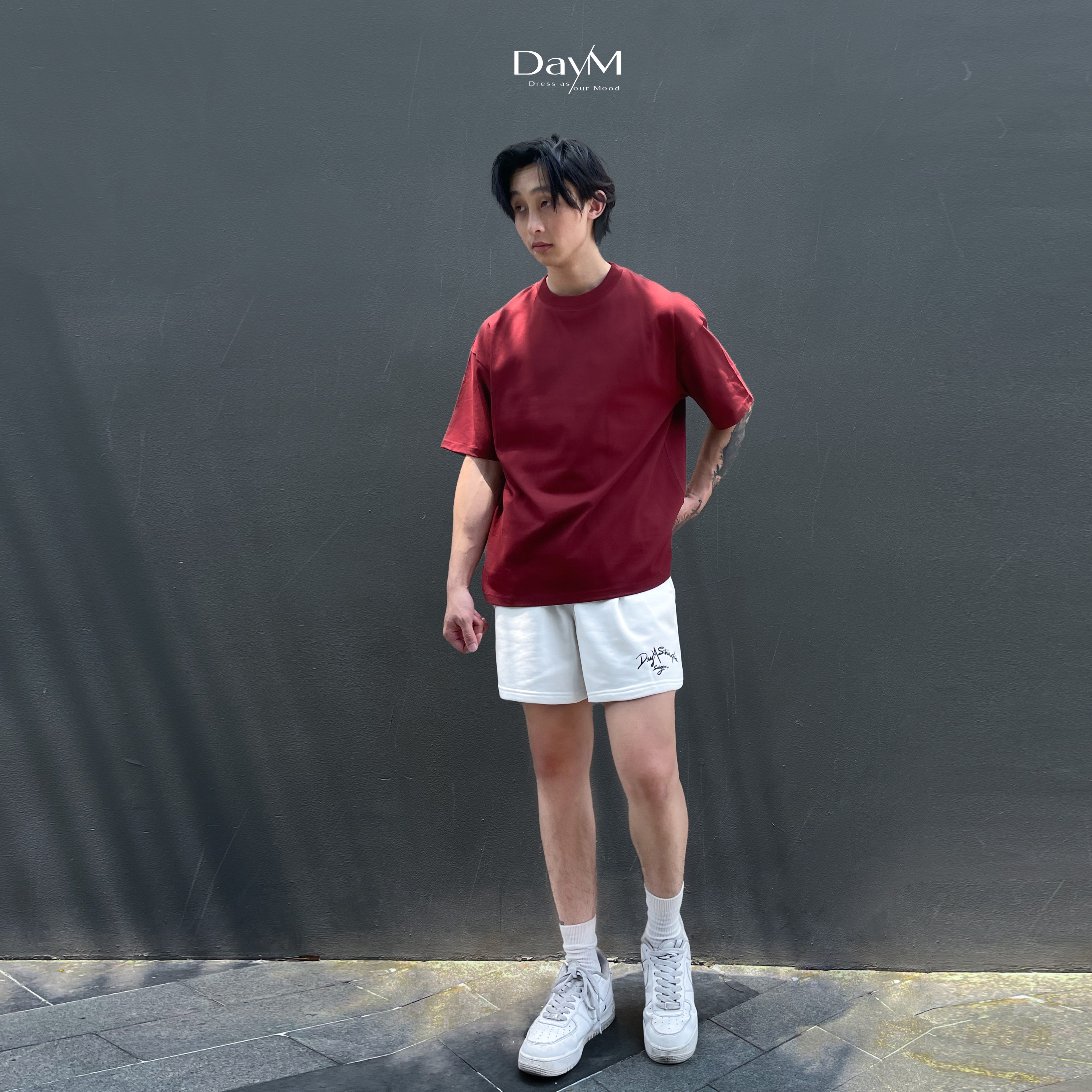 Áo thun nam DayM | Basic Tee Version 2 - Form Âu, oversize, 100% cotton co giãn 2 chiều thoáng mát, 250gsm