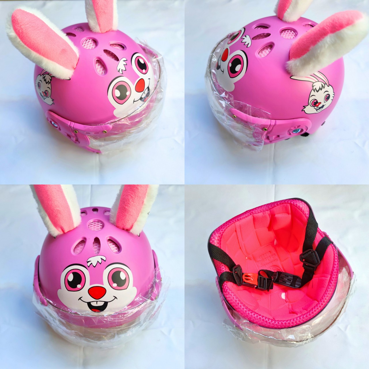 Mũ nón bảo hiểm cho trẻ em hình thỏ con siêu cute 2-6 tuổi
