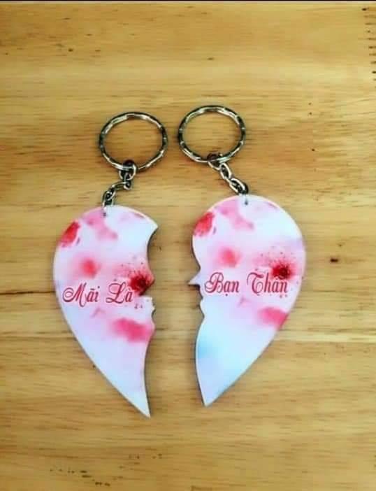 Móc khóa cặp đôi ( gồm 2 móc in hình theo yêu cầu )