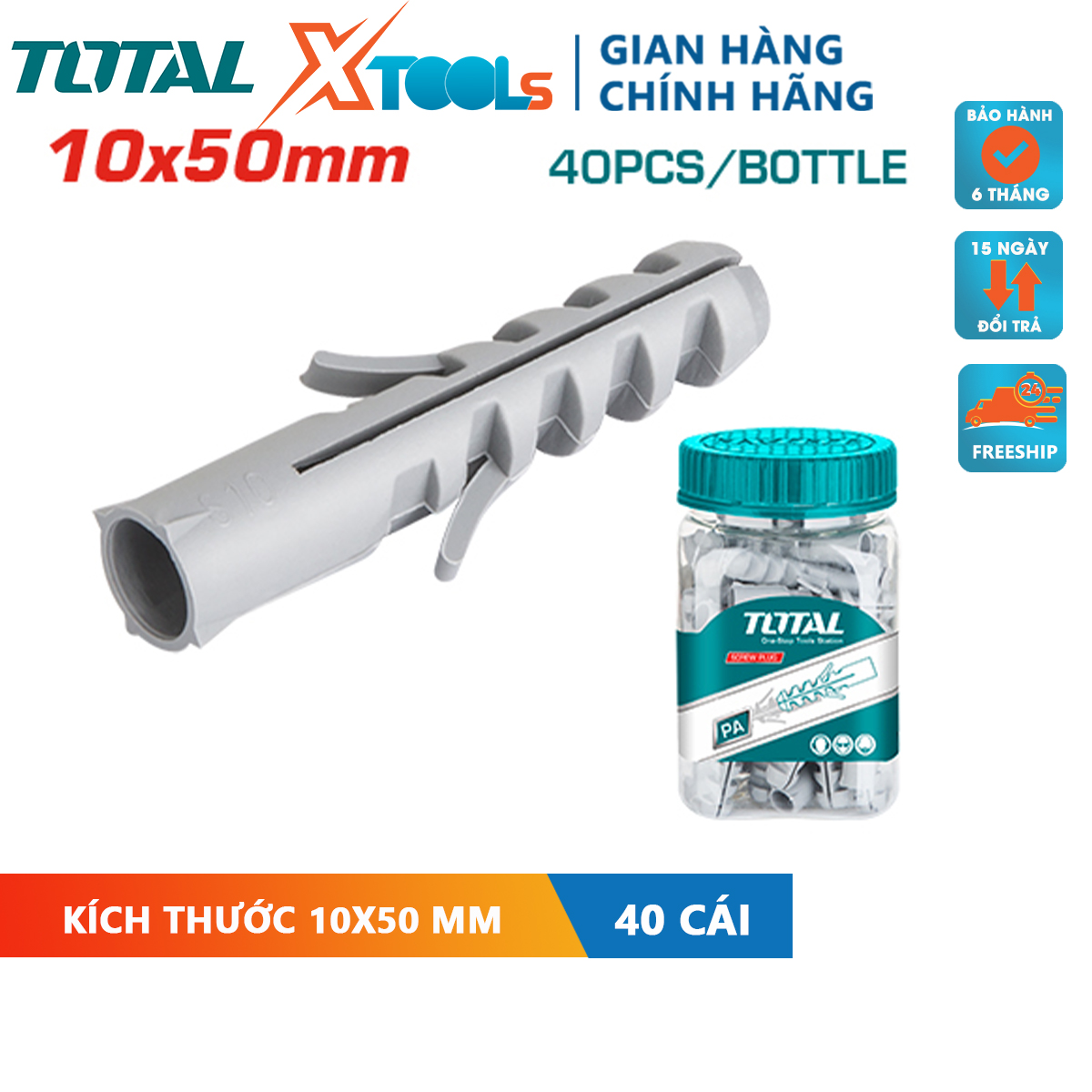 Bộ 40 tắcc kê 10x50mm TOTAL