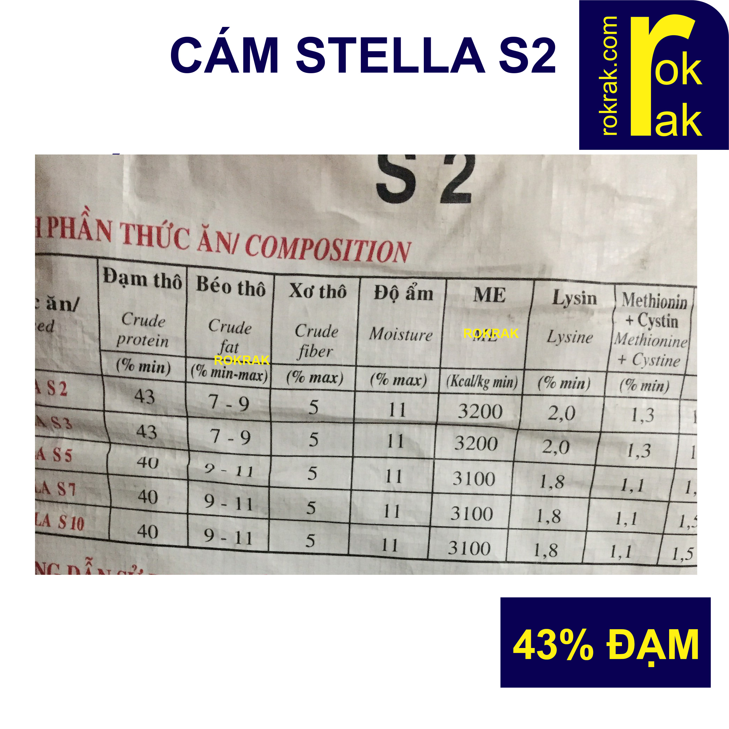 Cám Stella S2 Túi 1Kg Thức ăn cho cá Koi hạt nhỏ