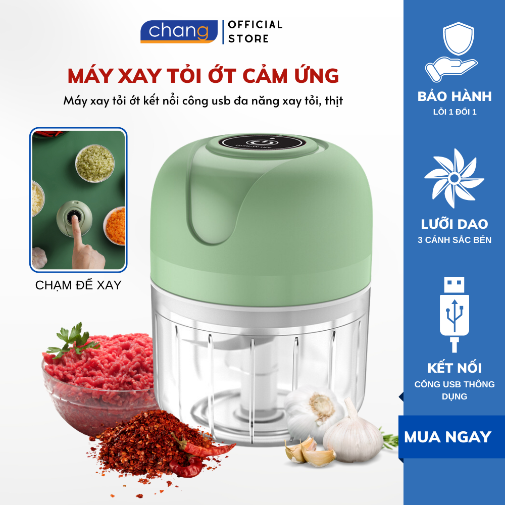Máy xay tỏi ớt sạc điện mini  MẪU MỚI loại tốt, xay thịt làm đồ ăn dặm cho bé, Máy xay thưc phẩm 250m đa năng thiết kế nhỏ