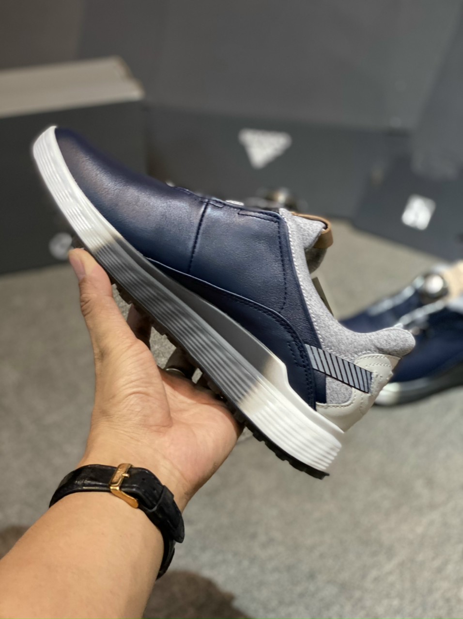 [GIÁ TỐT] Giày ECCO GOLF Nam xanh xám Nhập Khẩu