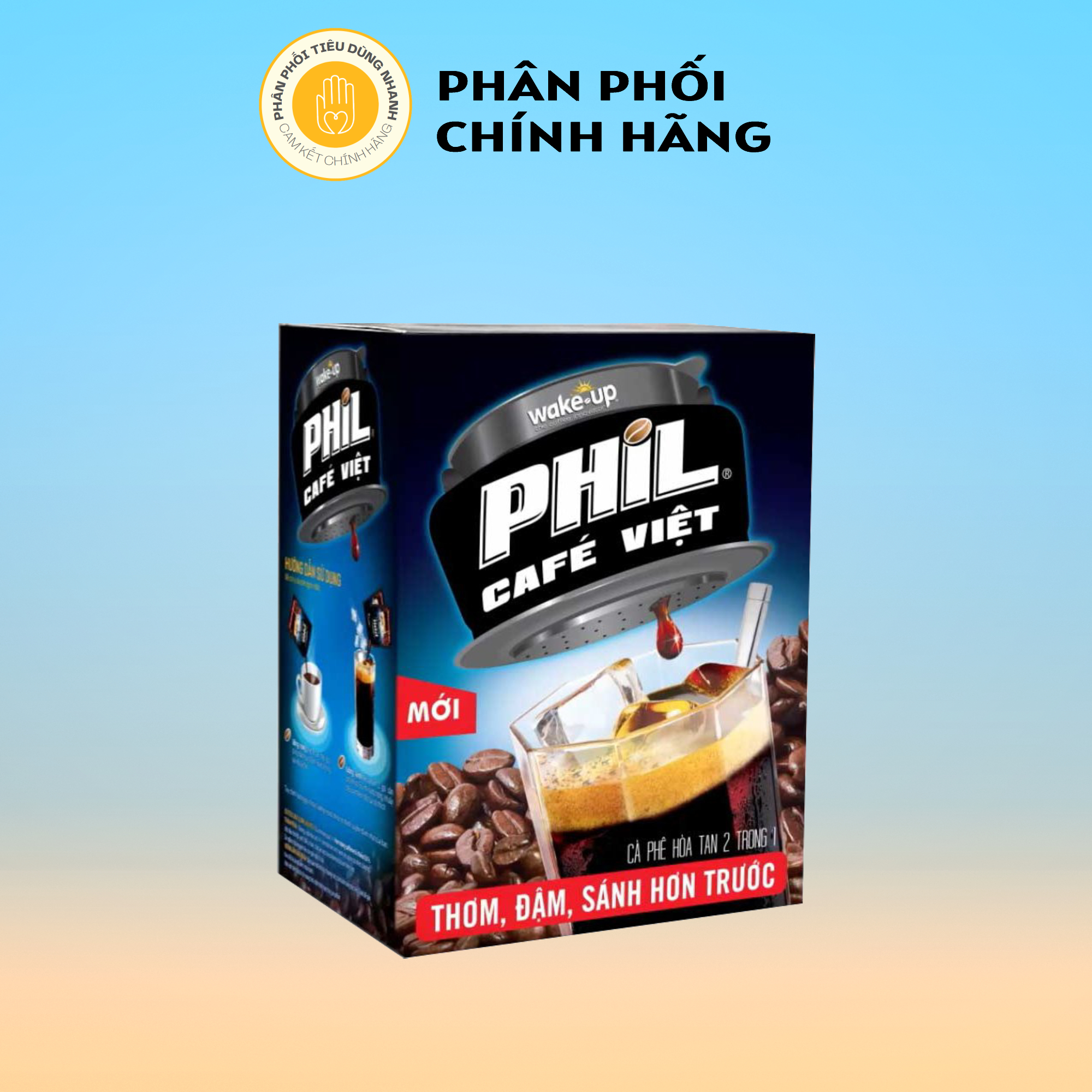 Hộp 15 Gói Cà Phê Hòa Tan 2 Trong 1 – Phil Café Việt 16g/gói