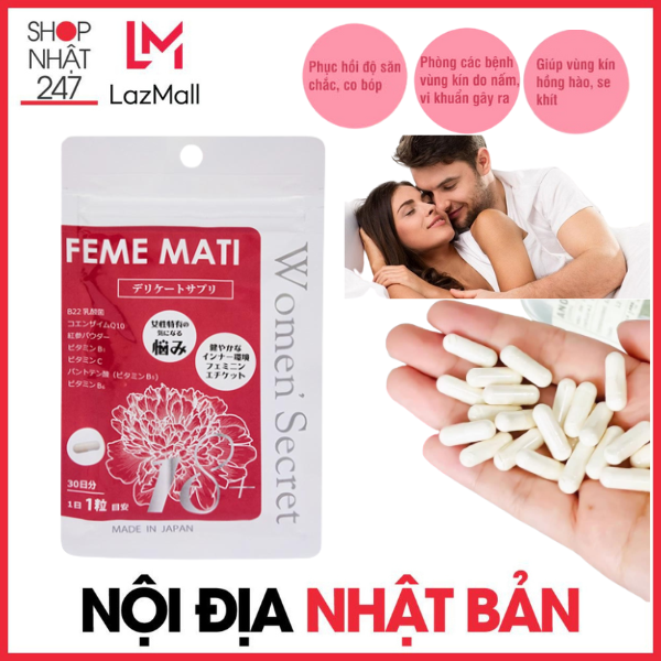Viên uống phụ khoa, se khít vùng kín feme mati nhật bản 30 viên