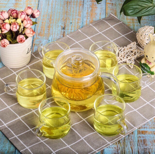 Set Bình Trà Lõi Lọc 400Ml + 6 Chén Quai 100Ml