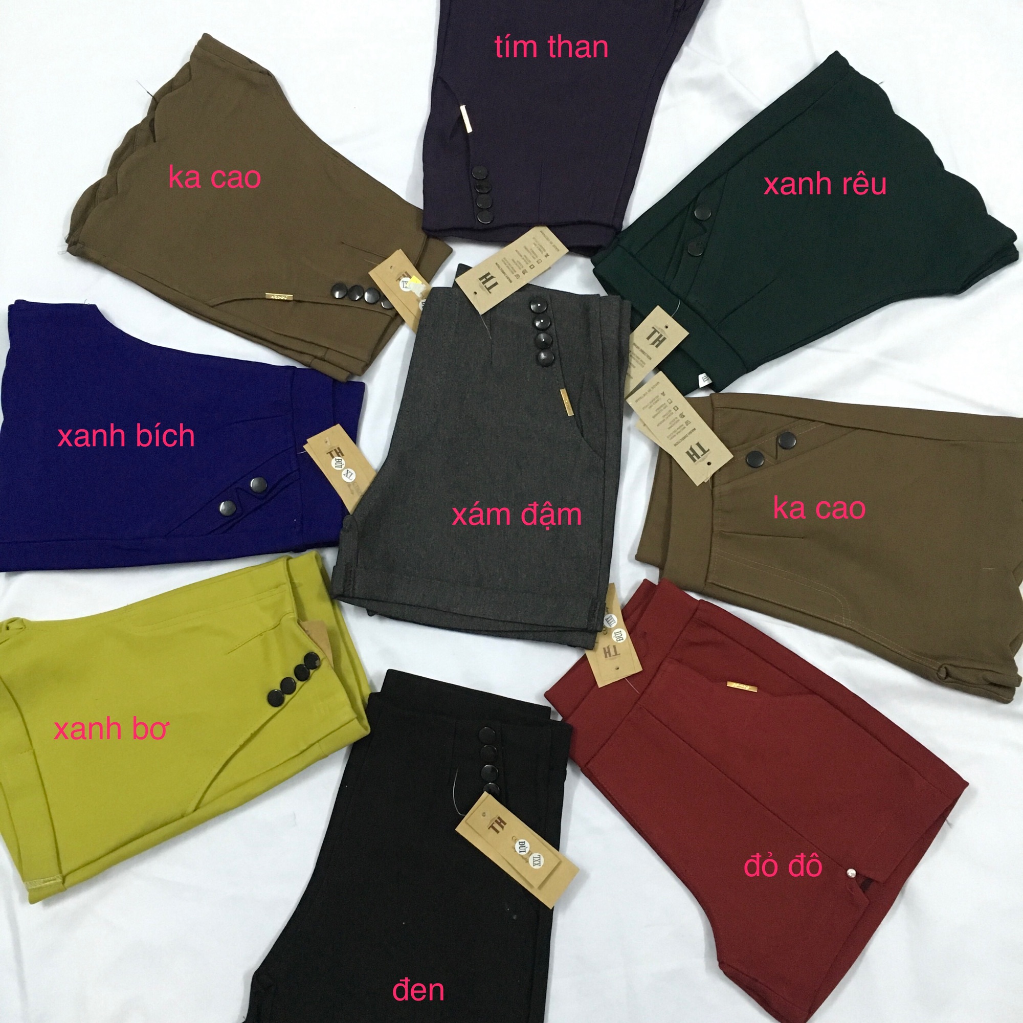 Quần shot màu thun cotton hàn quốc sizee 40-65kg