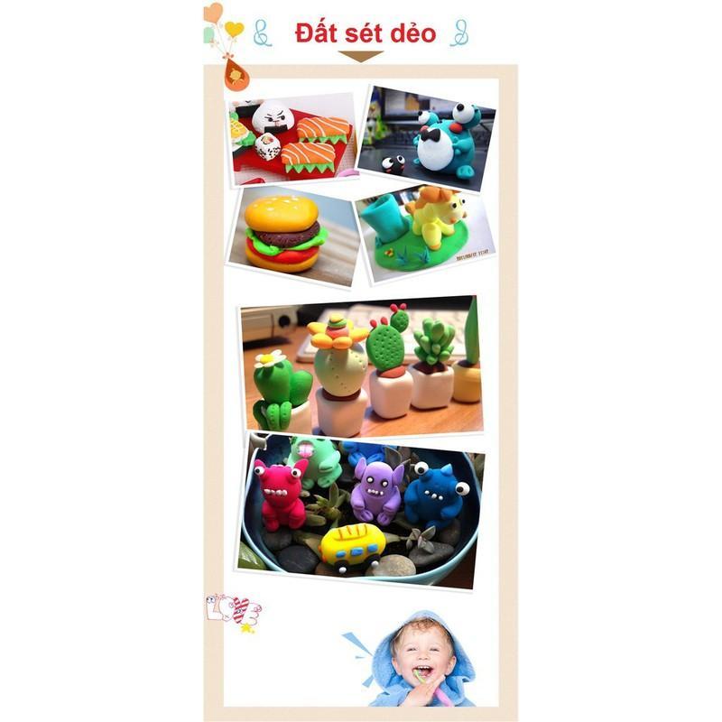 [HCM]Đất sét Nhật (gói 12 màu) soft clay nguyên liệu slime