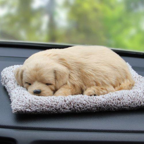 CHÚ CHÓ VÀNG THAN HOẠT TÍNH KHỬ MÙI & TRANG TRÍ TAPLO Ô TÔ LOẠI LỚN 28CM X 21CM