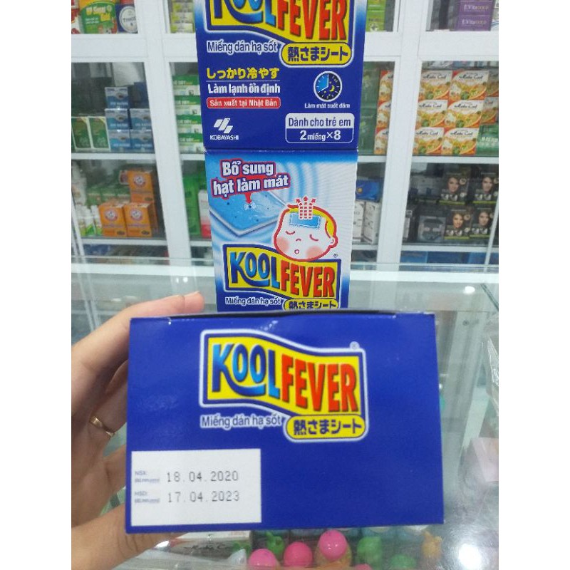 [HCM]Dán hạ sốt KOOLFEVER (hàng nhật) hộp 8 bịch  bịch 2 miếng dán