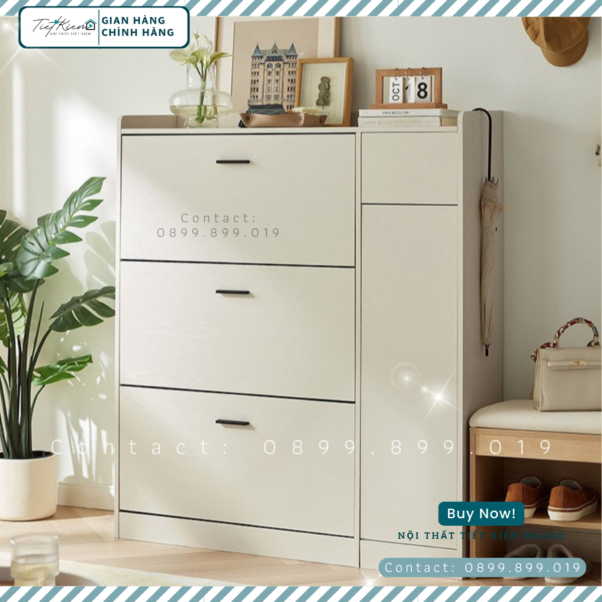 Tủ giày thông minh gỗ đẹp NTTK TG89899