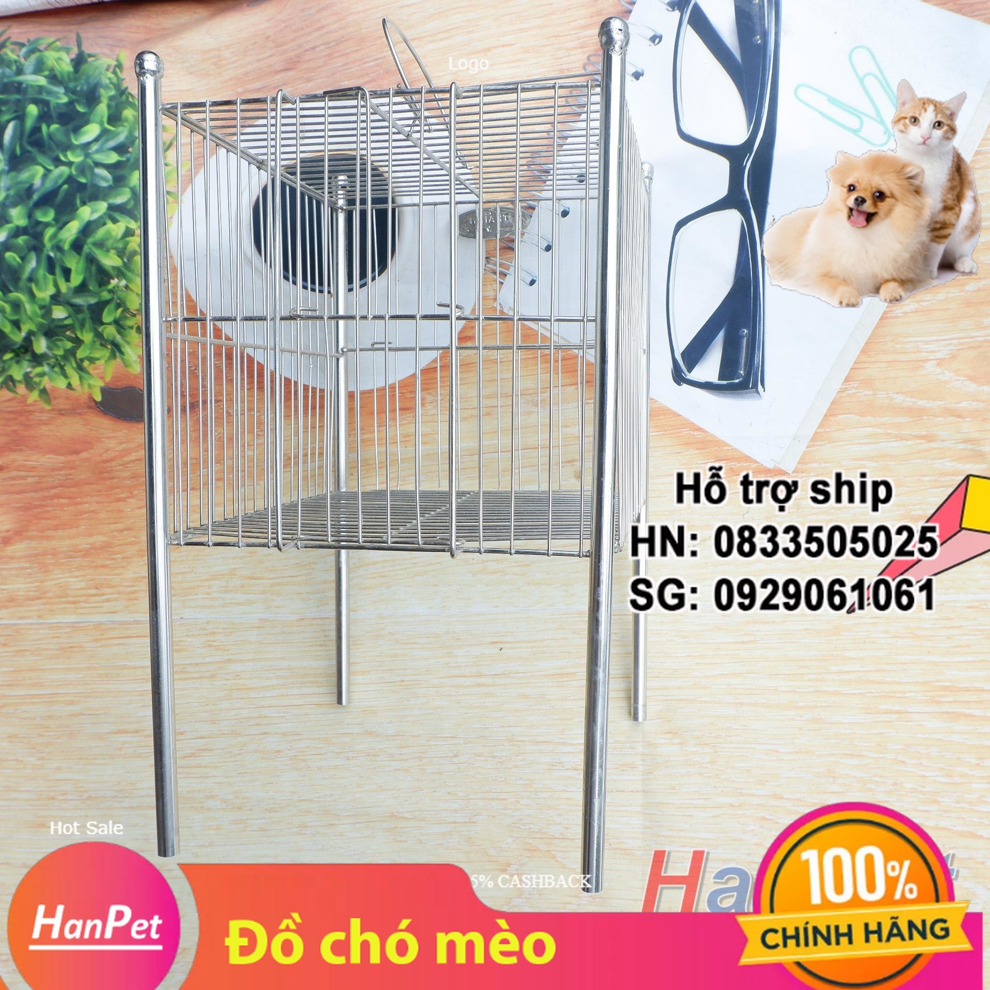 Hanpet - Lồng tắm chim khuyên - lồng chuột hamster 100% inox không gỉ sét ( longtam) chuồng chim / lồng nuô
