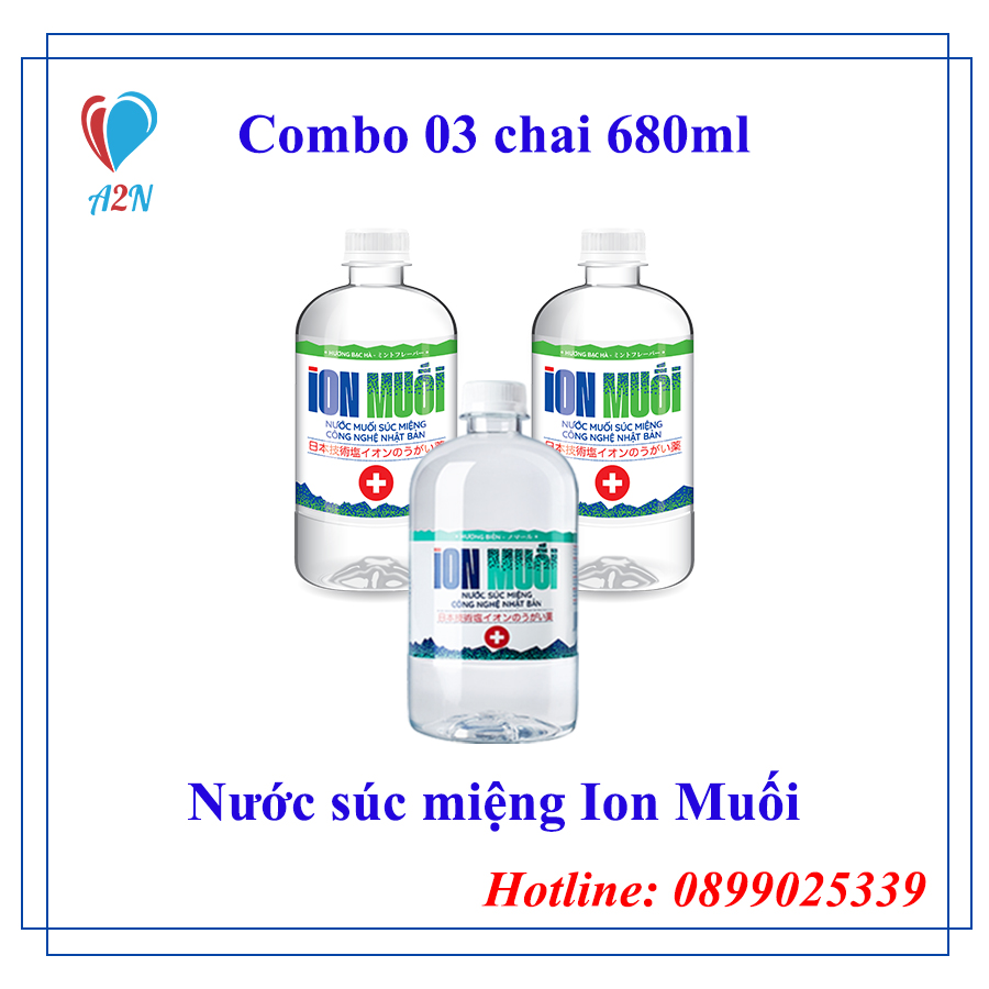 [HCM - Combo 3 chai 680ml] Nước Súc Miệng Ion Muối Fujiwa 680ml