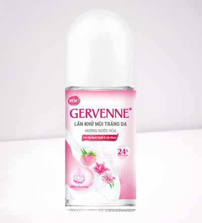 Lăn khử mùi trắng da Gervenne HỒNG Pink Lily 50ml (TẶNG 2 GÓI SỮA TẮM GERVENNE 5ML)