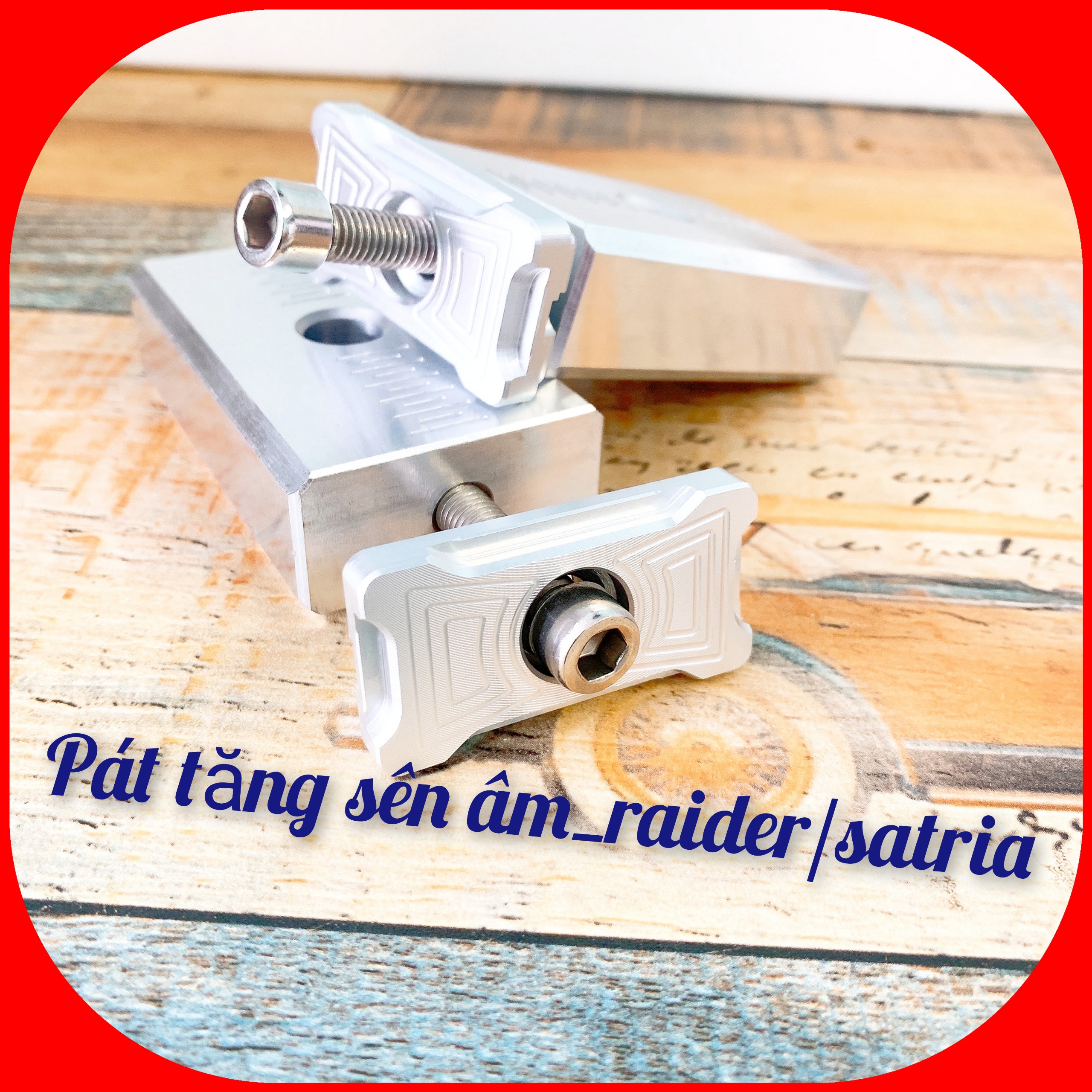 Pát tăng sên âm Raider_pas tăng sên âm satria, CNC nguyên khối, kèm ốc