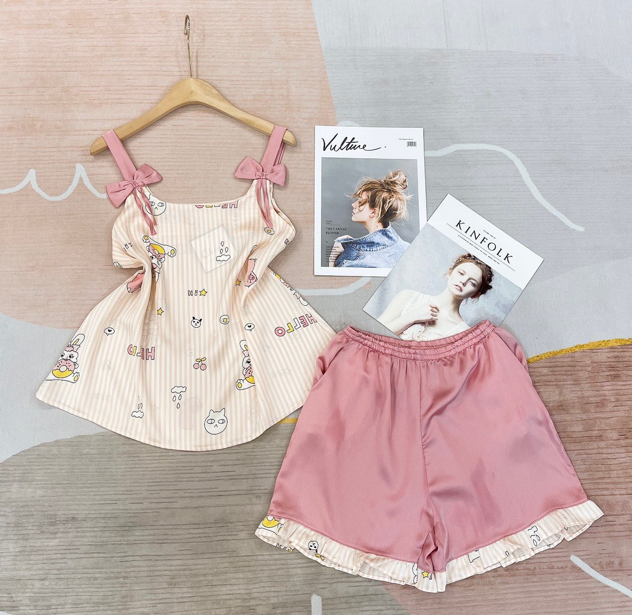 Bộ 2 dây nơ vai chất satin cao cấp thoáng mát