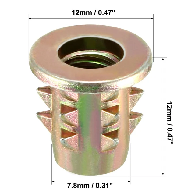 (TÚI 50 CON) ỐC CẤY ĐÓNG CÓ TAI REN M6 / CẤY ĐÓNG CÓ VÀNH/ INSERT NUT TYPE B