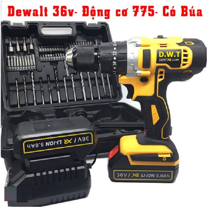 Máy khoan pin, máy khoan bê tông dùng pin d.w.t 36v tặng kèm 25 phụ kiện tặng 1 pin - bảo hành 1 năm toàn quốc