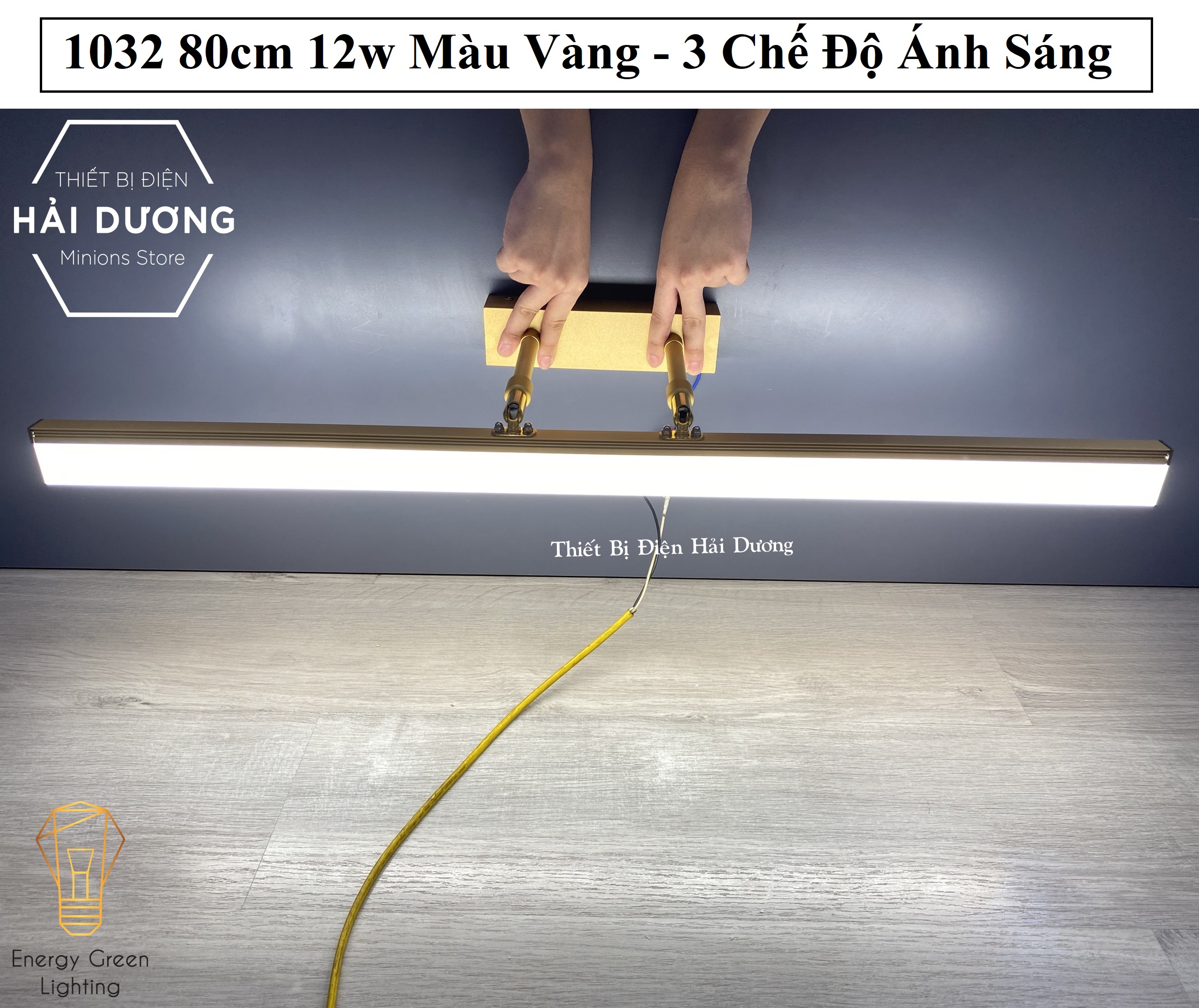 Đèn soi tranh- Đèn rọi gương Led Model 1032 80cm 12w 3 Chế Độ Ánh Sáng - Điều chỉnh được góc chiếu