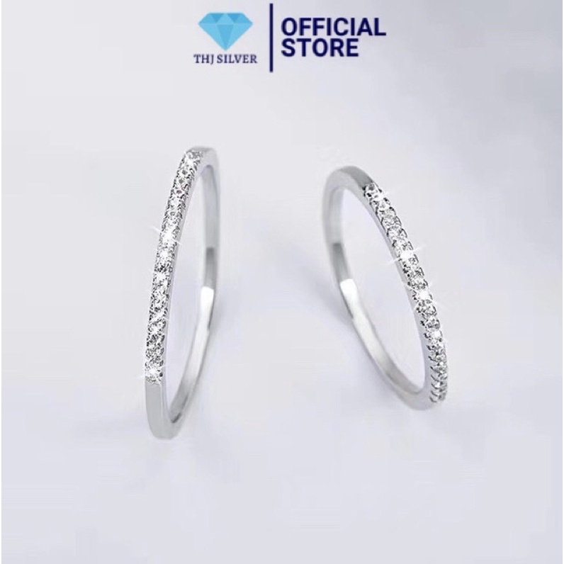 Nhẫn bạc nữ 1 hàng đá bạc ta - Nhẫn nữ bạc đẹp THJ