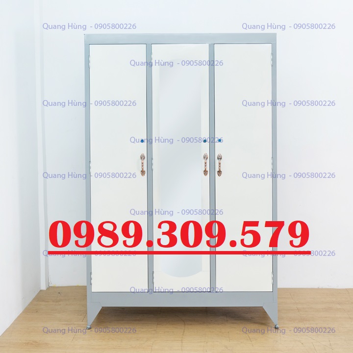 TỦ SẮT QUẦN ÁO 3 CÁNH  HCM MÀU XÁM