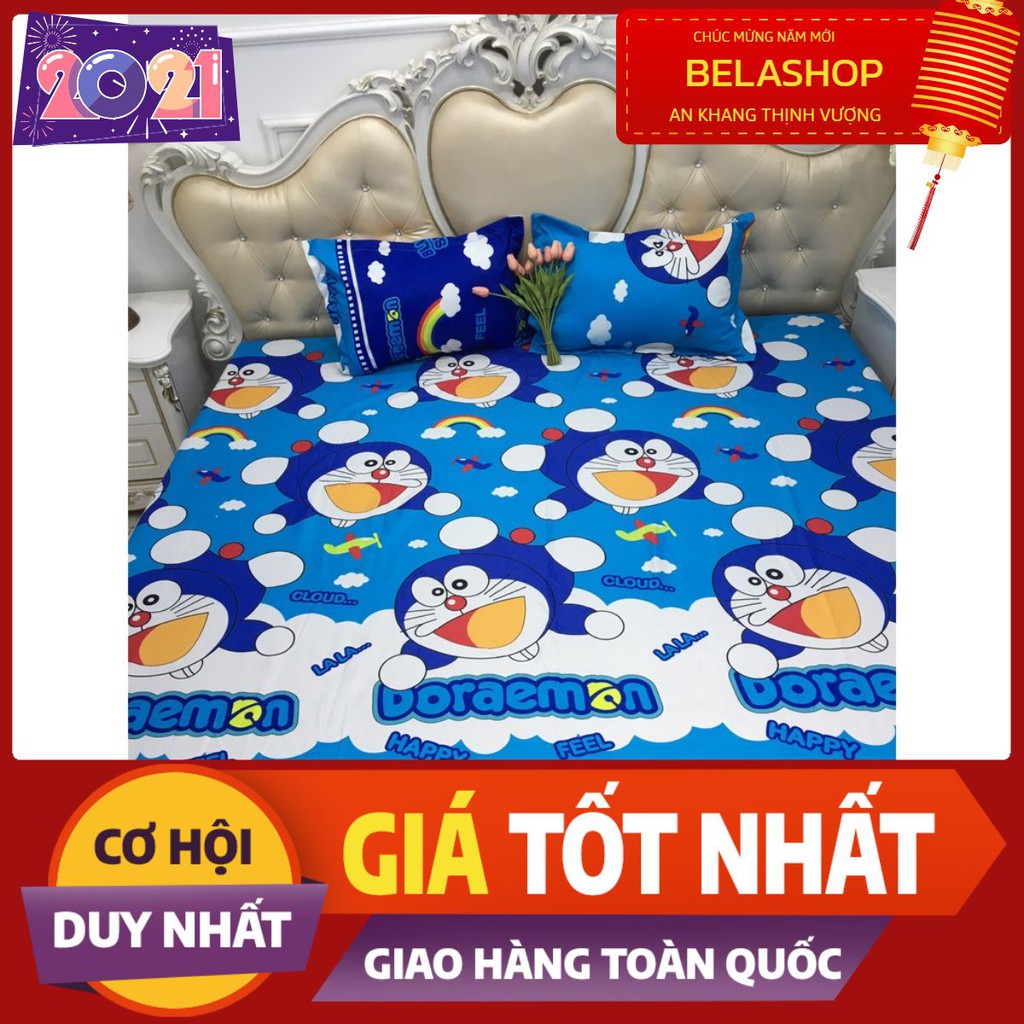 Drap ga giường poly chát chọn mẫu sẵn hàng tại tp hcm-mẫu doremon tem thư