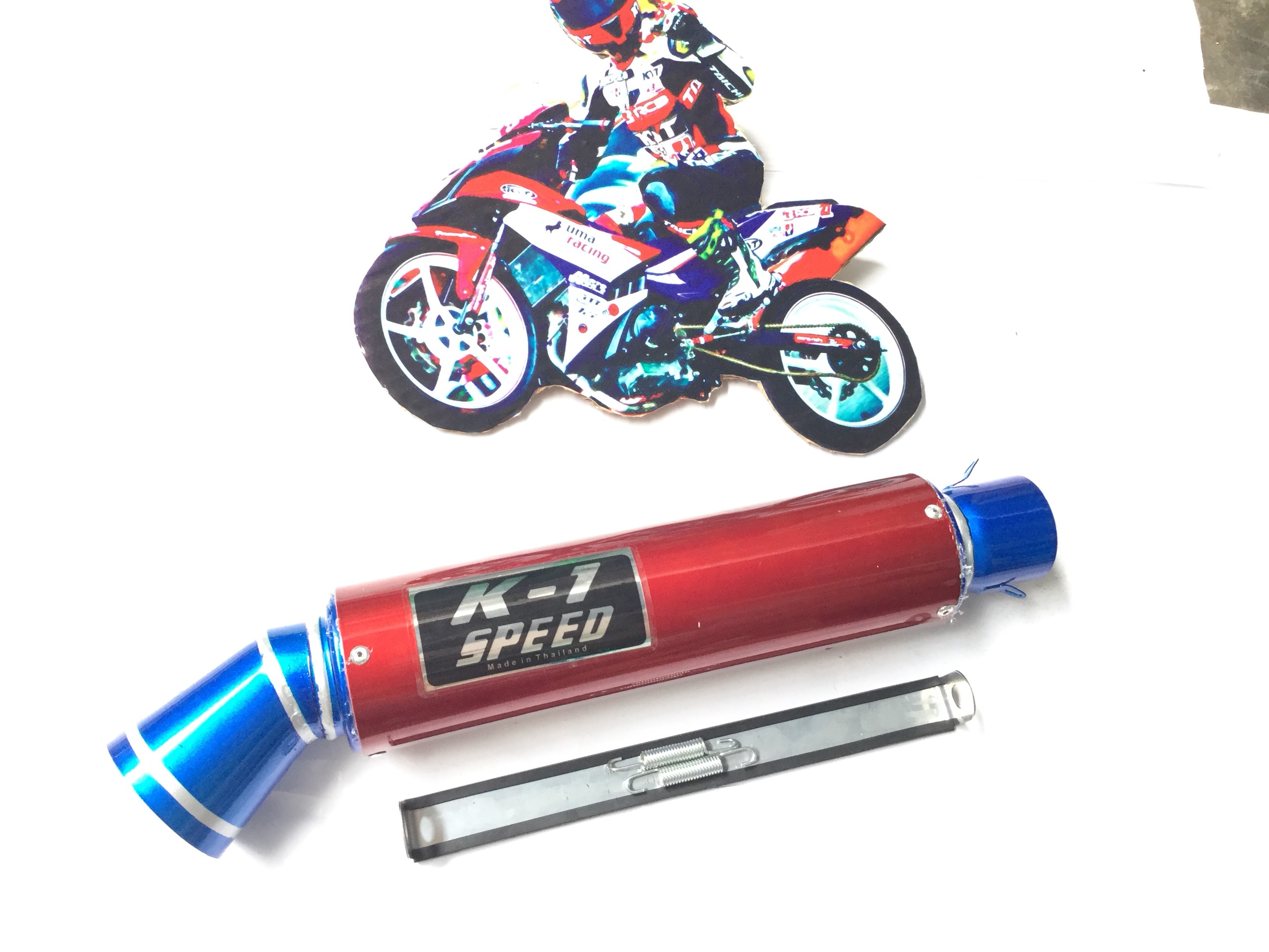 Pô K1 Super Đỏ - Cổ Cong 2 Khúc Đá Exciter 150 ,,,,,....,.,.