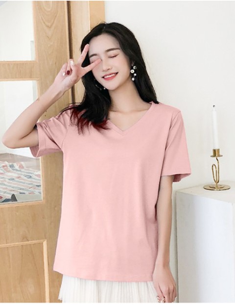 [HCM]Áo thun nữ cổ tim mẫu Basic