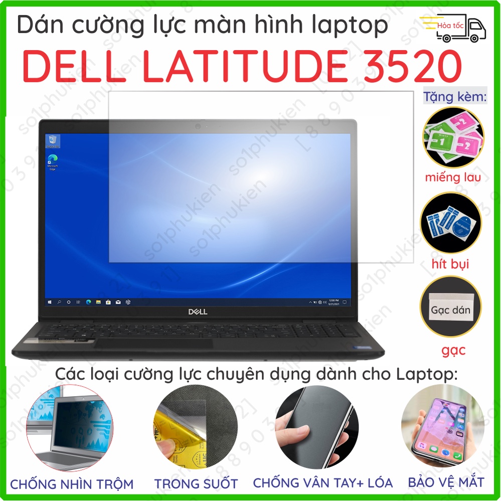 Dán cường lực màn hình laptop Dell Latitude 3520 nano trong suốt