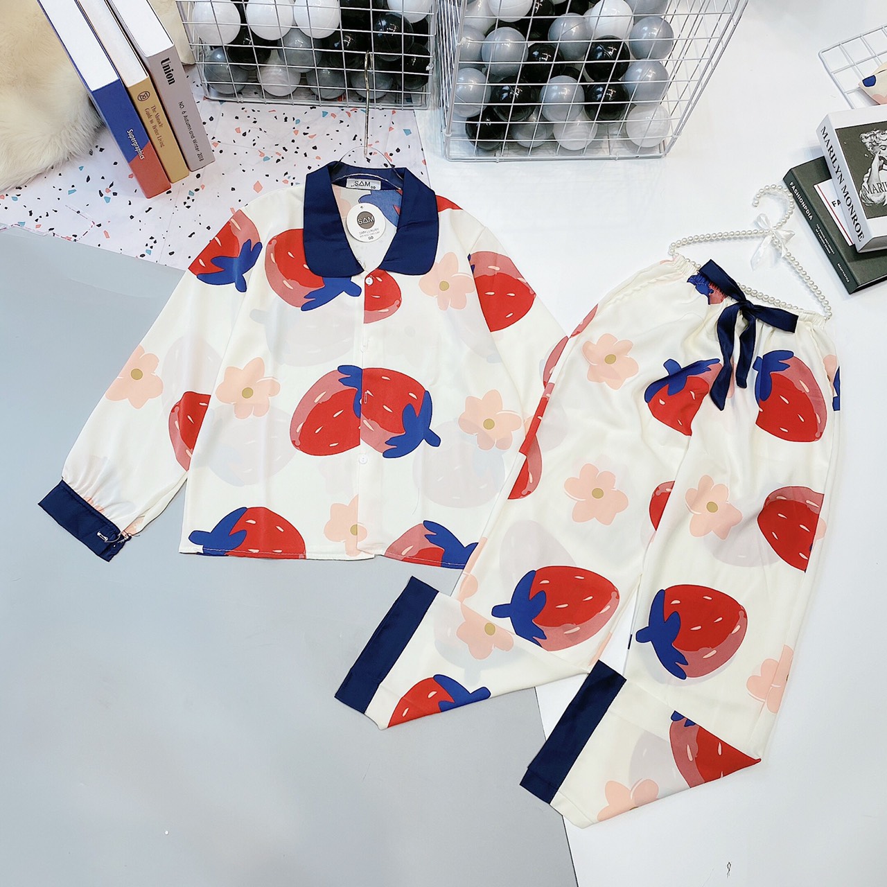 [HÀNG CHUẨN] Bộ Lụa Pijama Tay Dài Cao Cấp