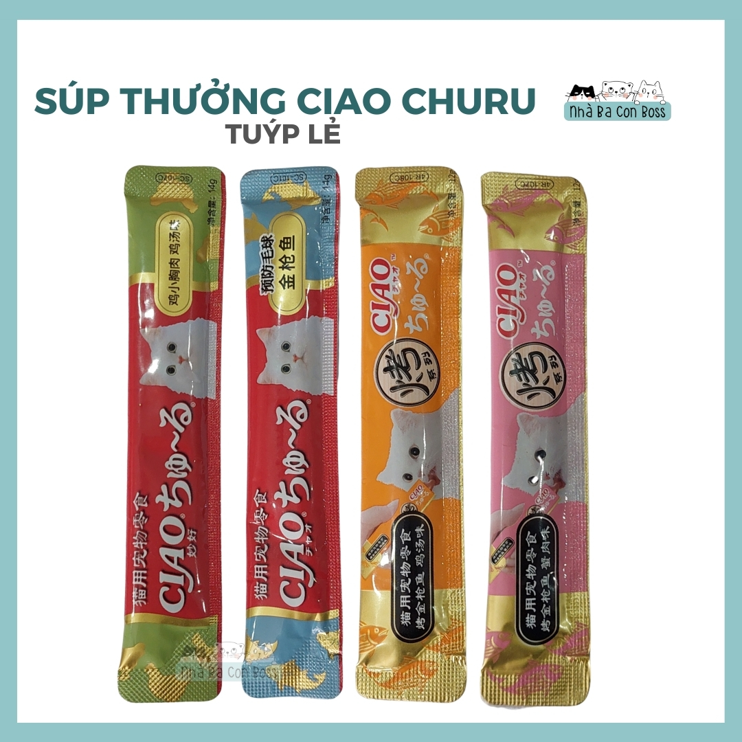 [Súp Thưởng] Súp Thưởng Ciao Churu Cho Mèo Tuýp Lẻ