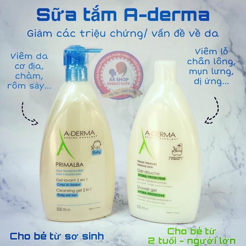 Sữa Tắm Gội Aderma Hàng Pháp