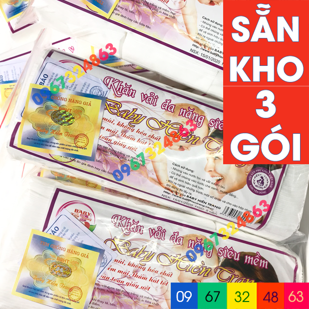 Combo 3 gói khăn vải đa năng baby hiền trang mềm mại