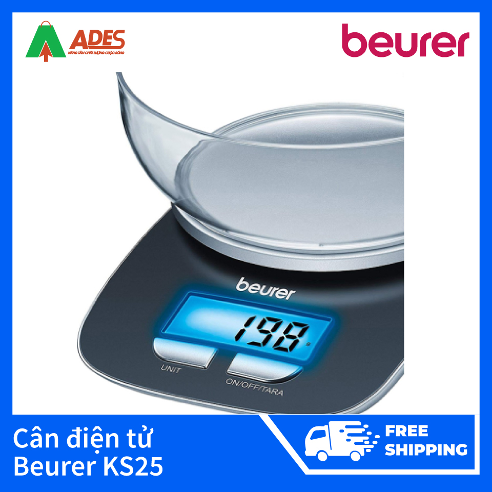 Cân điện tử Beurer KS25:
Cân điện tử Beurer KS25 là sản phẩm tuyệt vời cho những người có nhu cầu đo lường chính xác. Thiết kế nhỏ gọn và dễ sử dụng làm cho sản phẩm này trở nên thật sự hữu ích cho mỗi gia đình.