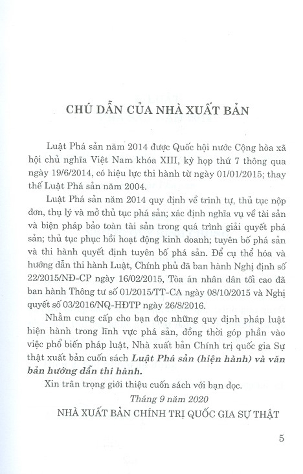Luật Phá Sản (Hiện Hành) Và Văn Bản Hướng Dẫn Thi Hành