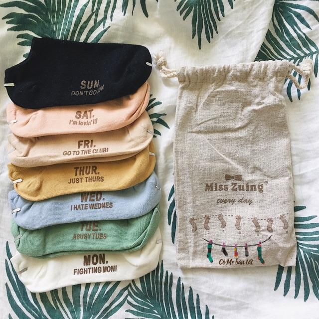 [HCM]Set 7 đôi vớ Tất vớ đôi 7 ngày chất cotton đẹp mịn