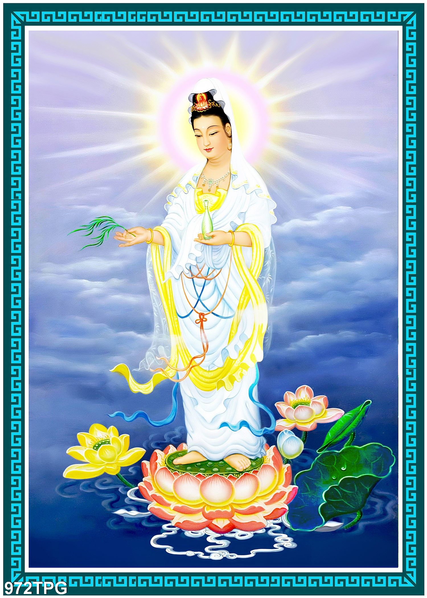 TRANH DÁN TƯỜNG 3D PHẬT GIÁO - TRANH QUAN ÂM