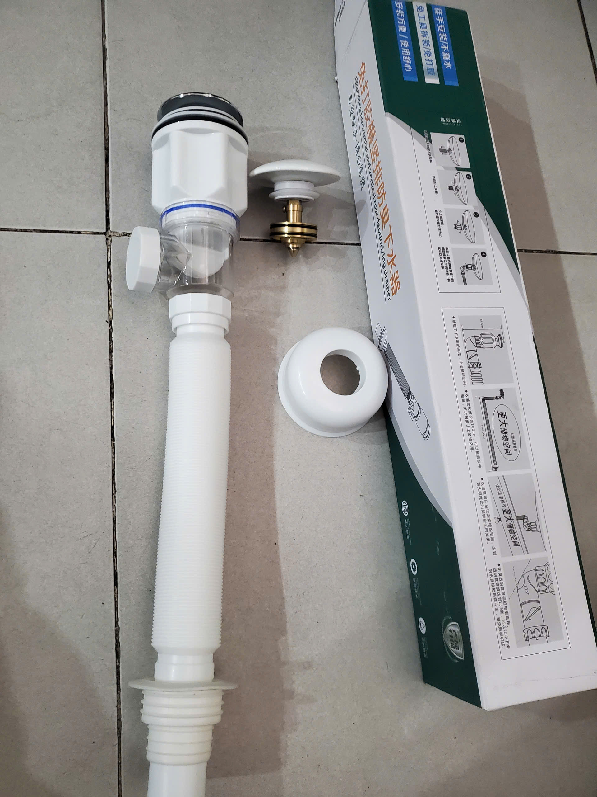 [Q.Tân Bình] Bộ xả lavabo,xả bồn rửa mặt nút nhấn sứ