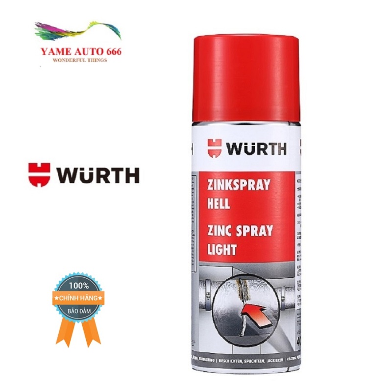 Sơn Mạ Kẽm Chống Rỉ Chịu Nhiệt Wurth Zinc Spray 0893113114. Là dạng sơn lót chống rỉ chịu nhiệt độ cao tới 240°C.