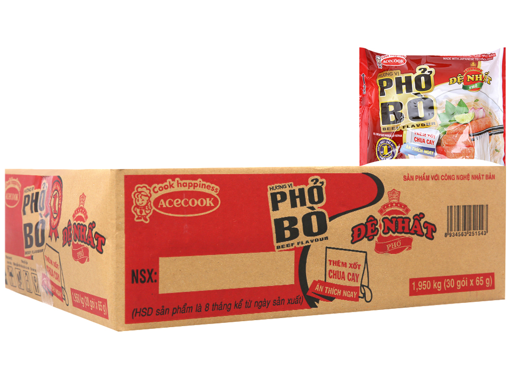 Thùng 30 gói Phở Bò Đệ Nhất