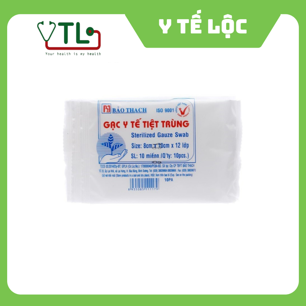 Gạc y tế Bảo Thạch đã tiệt trùng 8x10cm