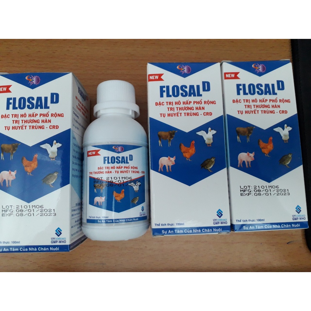 Flosal D 100ml. hen khẹc gà đá, chim cảnh