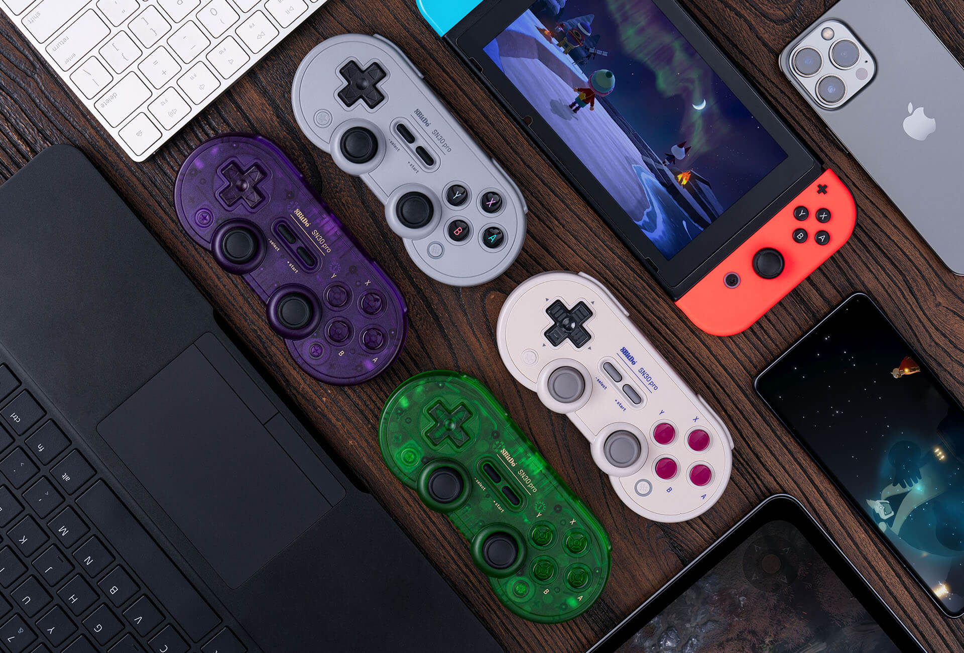 Tay cầm chơi game bluetooth 8Bitdo SN30 Pro - Dùng cho Nintendo Switch, Windows, Mac, Xbox, PS4