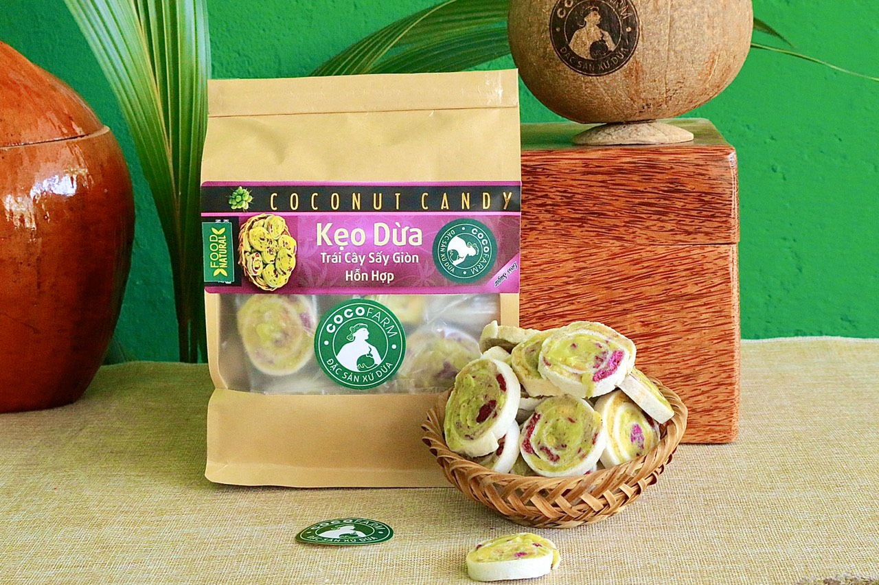 COMBO 5 bịch kẹo dừa mix vị Cocofarm 500g