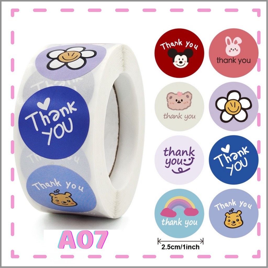 500 tem thank you size 2,5 cm