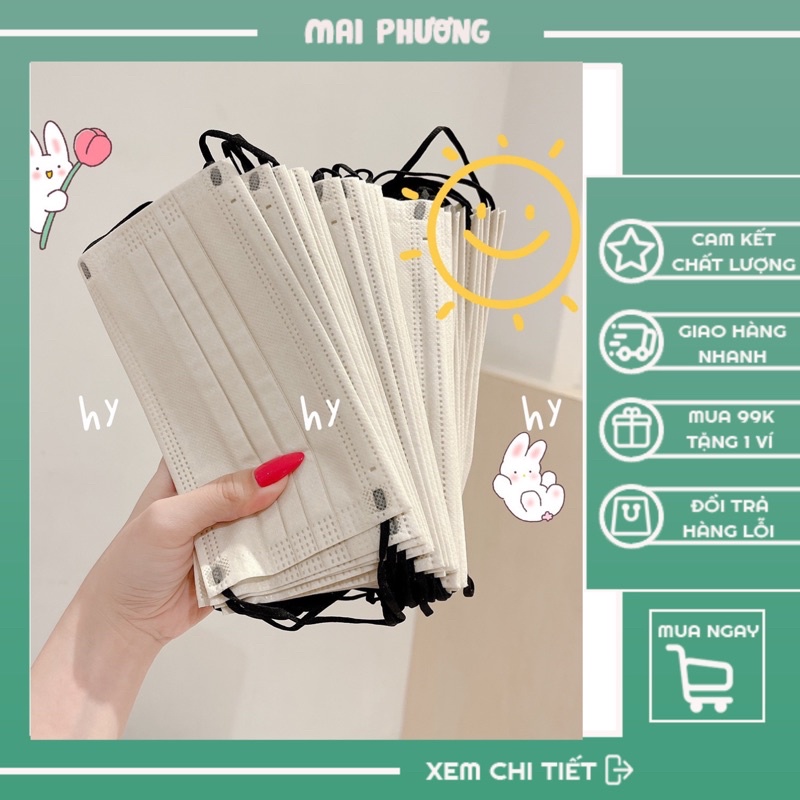( TÚI 10 CÁI ) Khẩu Trang Thái Người Lớn (KHÔNG XÙ)