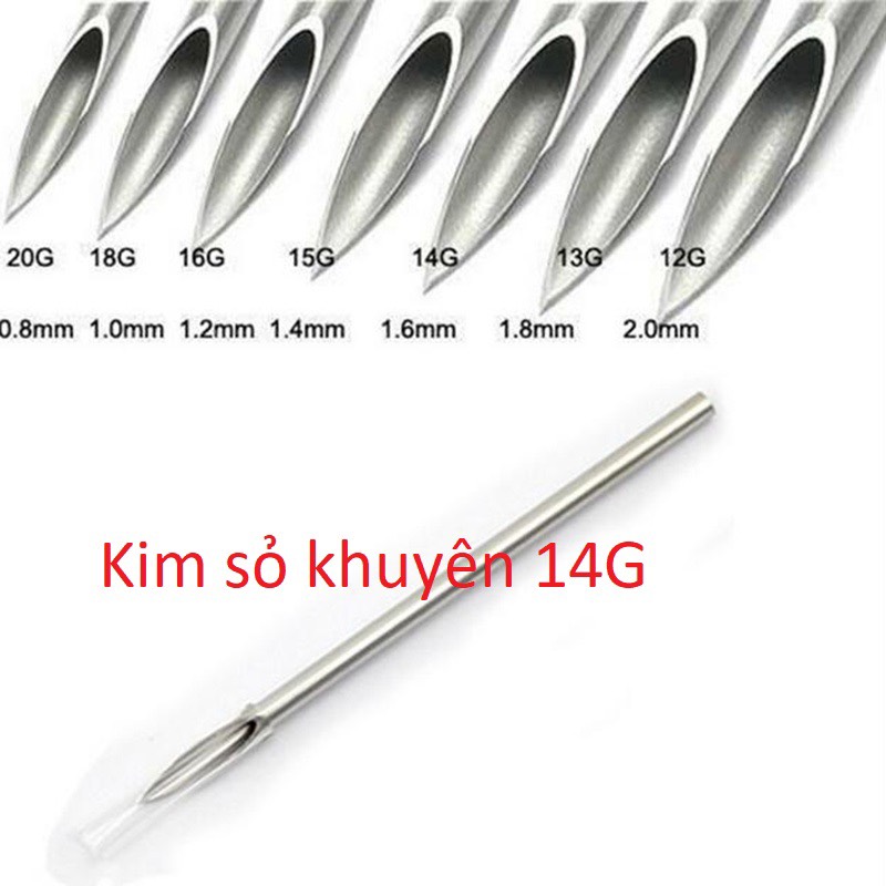 Set 10 kim sỏ khuyên size 14g
